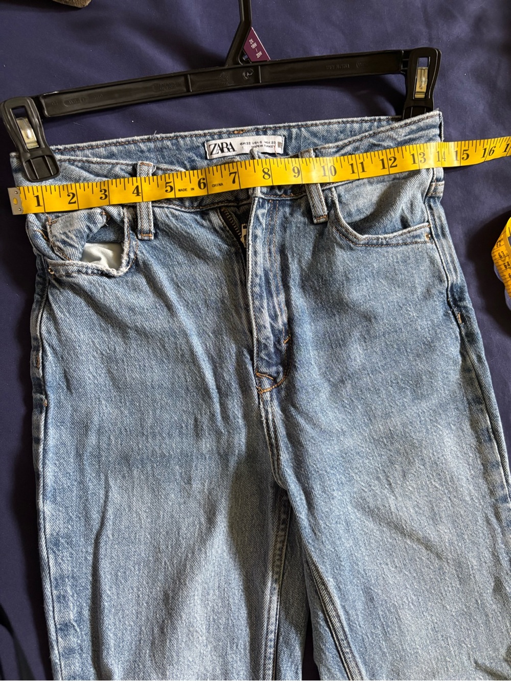 Zara Light Blue Straight-Leg Distressed Jeans - Picture 8 of 8